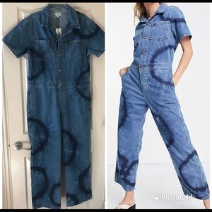 NWT Wrangler tie dye boiler denim jumpsuit